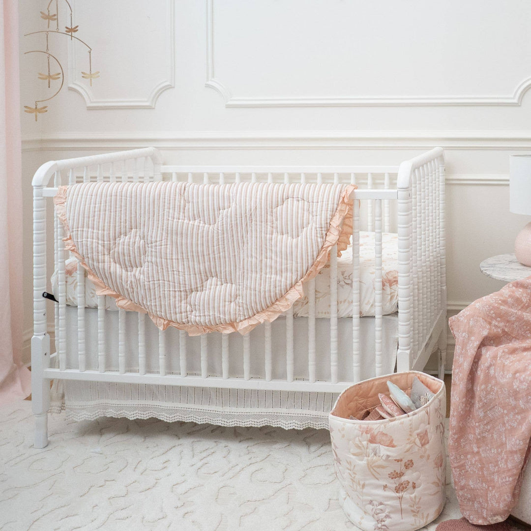 Babesta Violet Floral Ruffle Quilted Baby Playmat by Crane Baby
