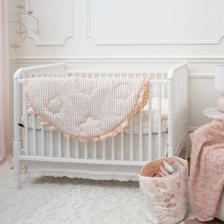 Babesta Violet Floral Ruffle Quilted Baby Playmat by Crane Baby