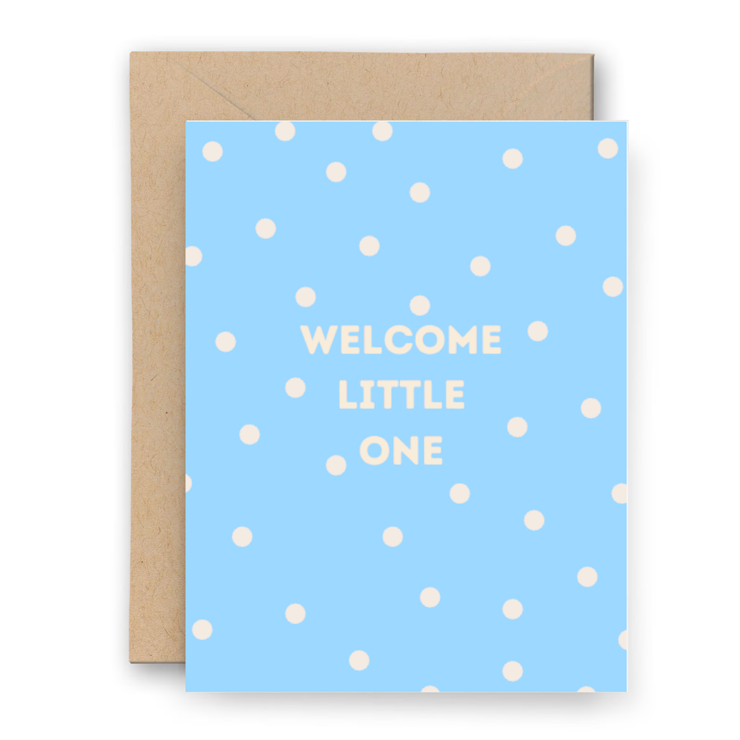 Babesta Welcome Little One Blue - Greeting Card 