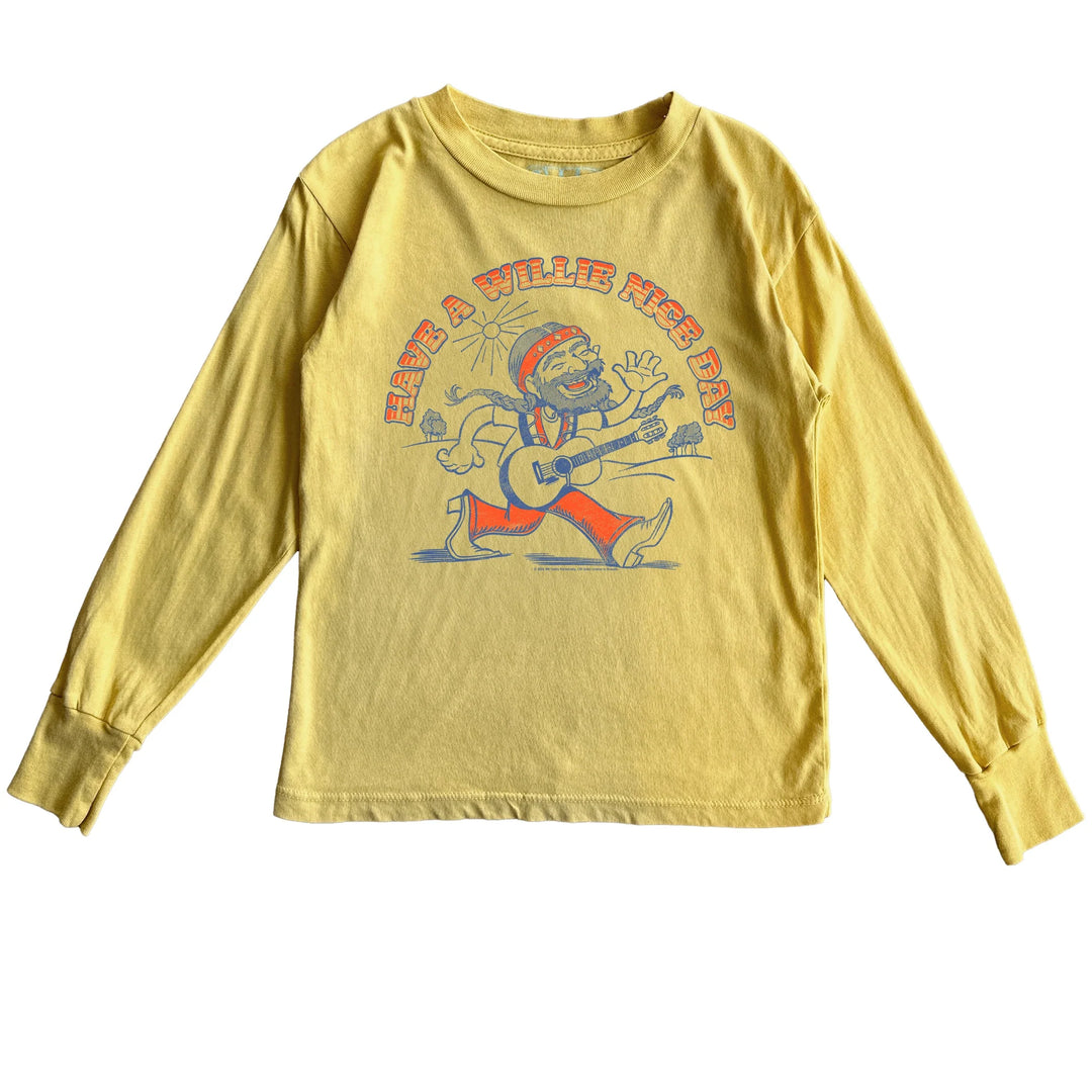 Babesta Willie Nelson Have A Willie Nice Day Raglan Tee by Rowdy Sprout