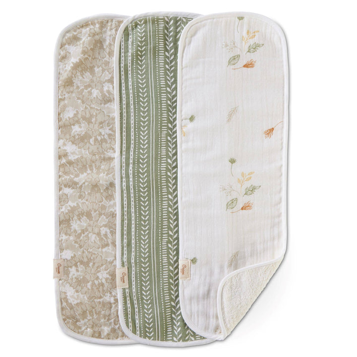 Babesta Willow Sage Burp Cloth 3-Pack by Crane Baby