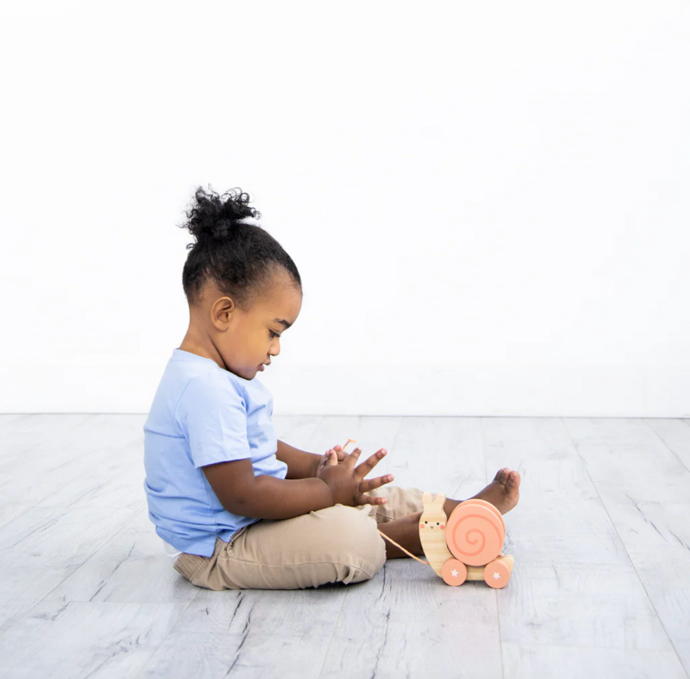 Babesta Wooden Snail Pull Along Toy by Pearhead