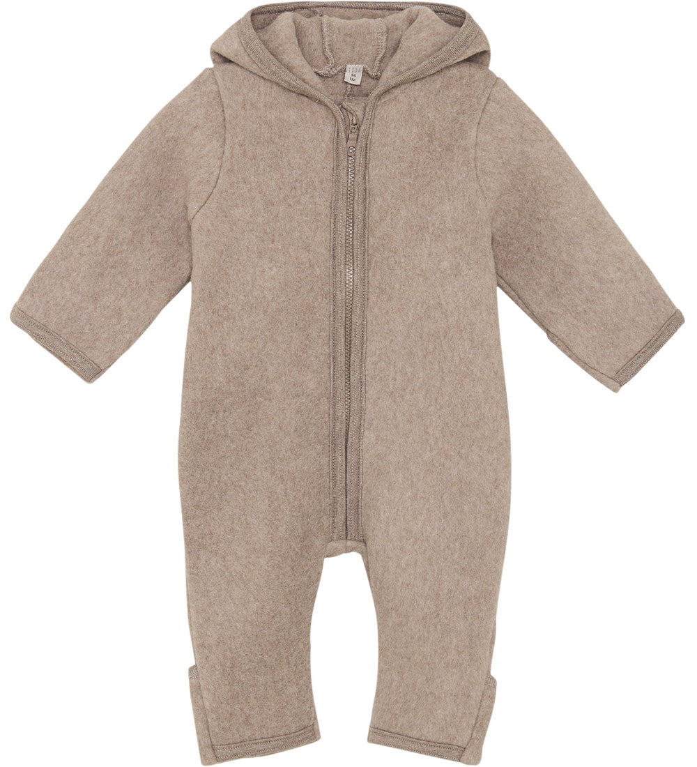 Babesta Wool Fleece Pram Suit Ears Savannah Melange by Huttelihut