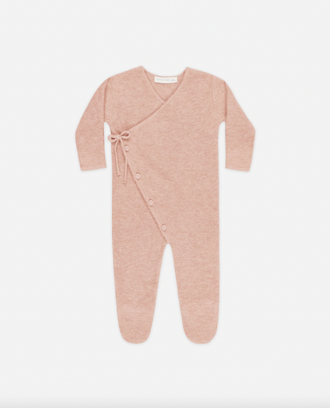 Babesta Wrap Knit Footie Heathered Rose by Quincy Mae