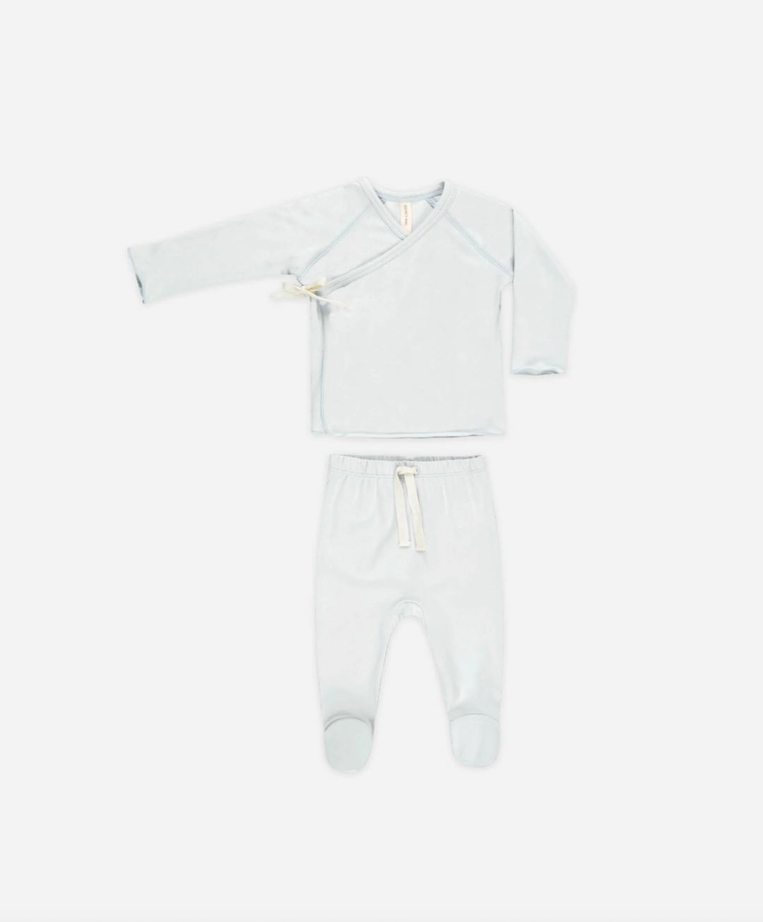 Babesta Wrap Top & Footed Pant Set - Fog by Quincy Mae