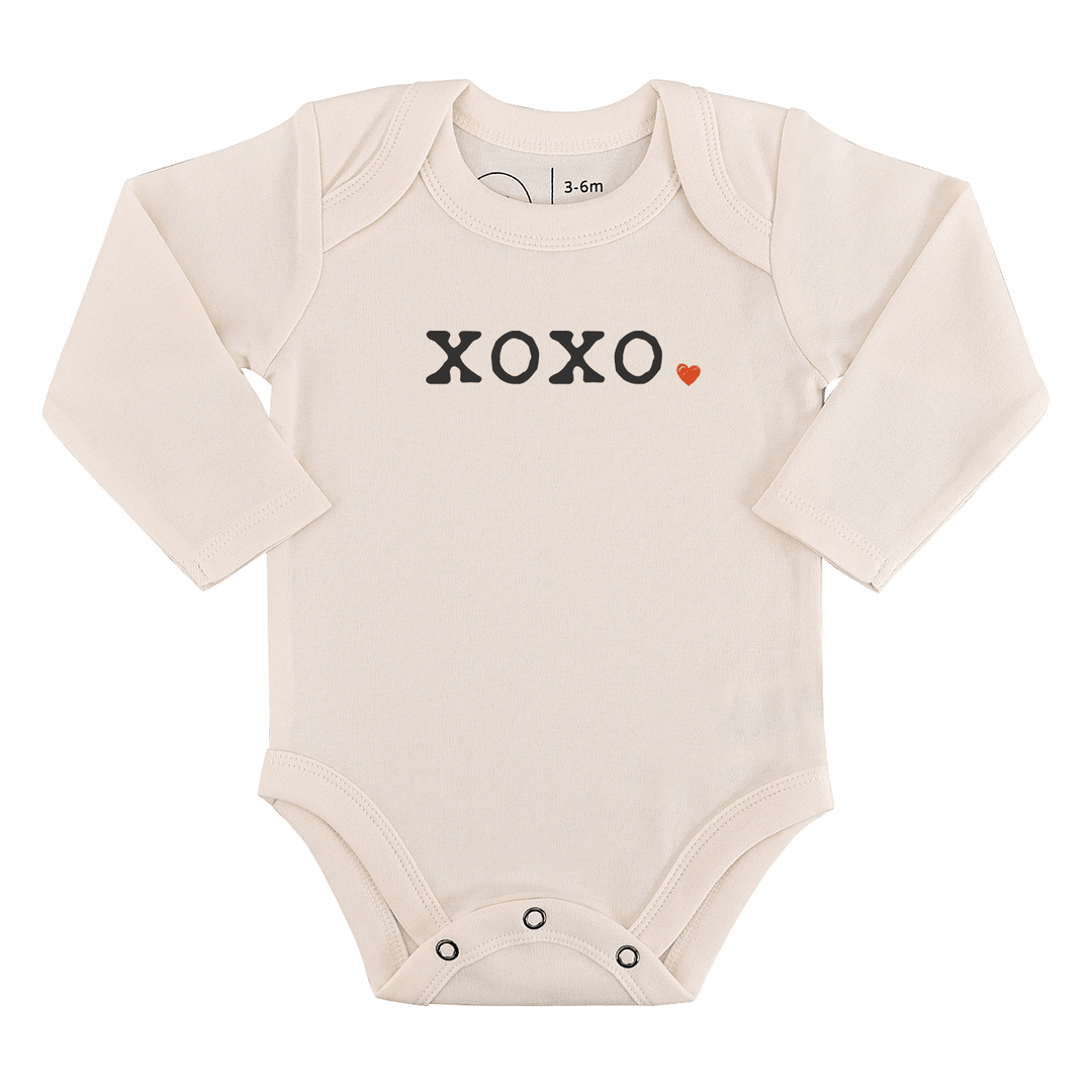 Babesta "XOXO" Graphic Long Sleeve Bodysuit by Finn + Emma