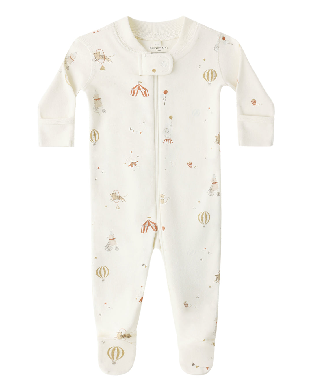 Babesta Zip Long Sleeve Sleeper Footie - Carnival by Quincy Mae