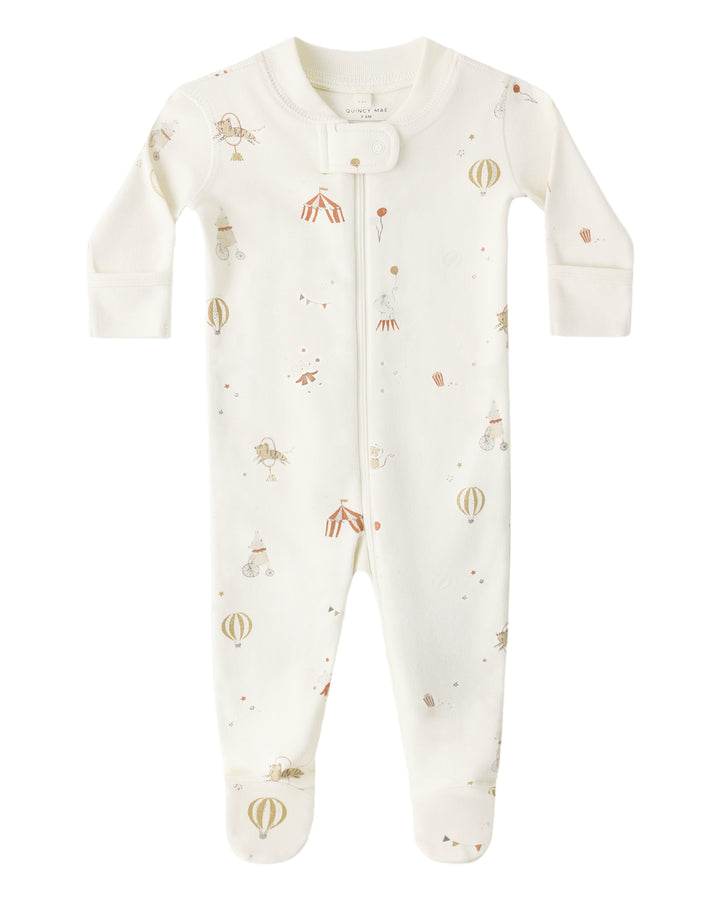 Babesta Zip Long Sleeve Sleeper Footie - Carnival by Quincy Mae