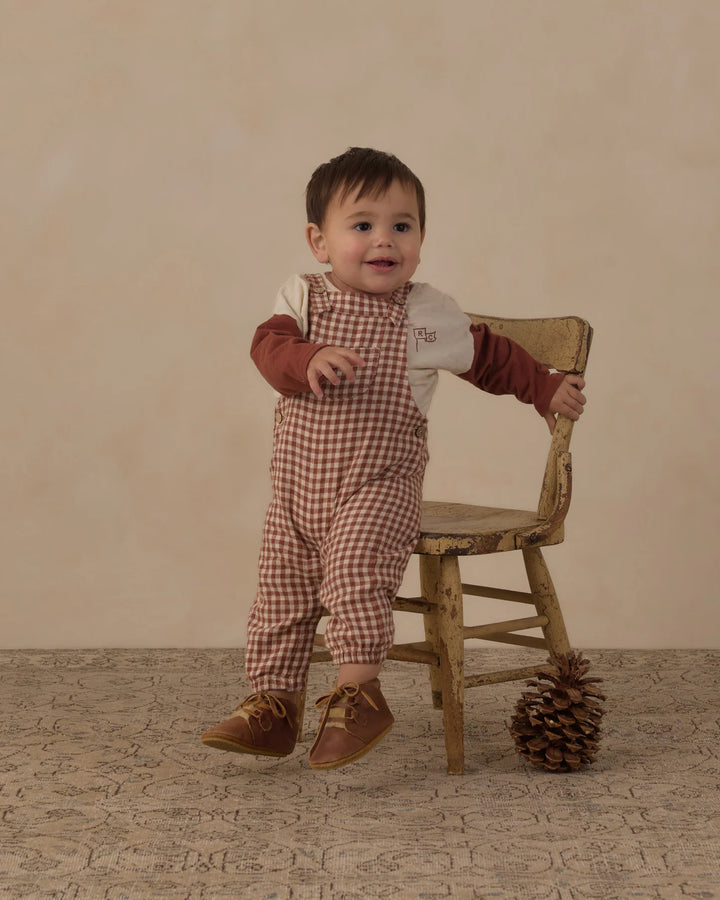 Baby Overalls Brick Check by Rylee + Cr