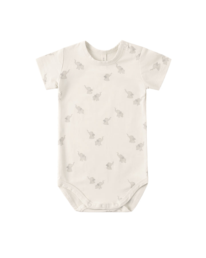 Bamboo Short Sleeve Bodysuit Elephants