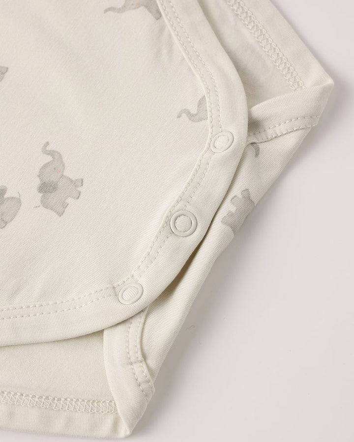 Bamboo Short Sleeve Bodysuit Elephants by Quincy Mae2