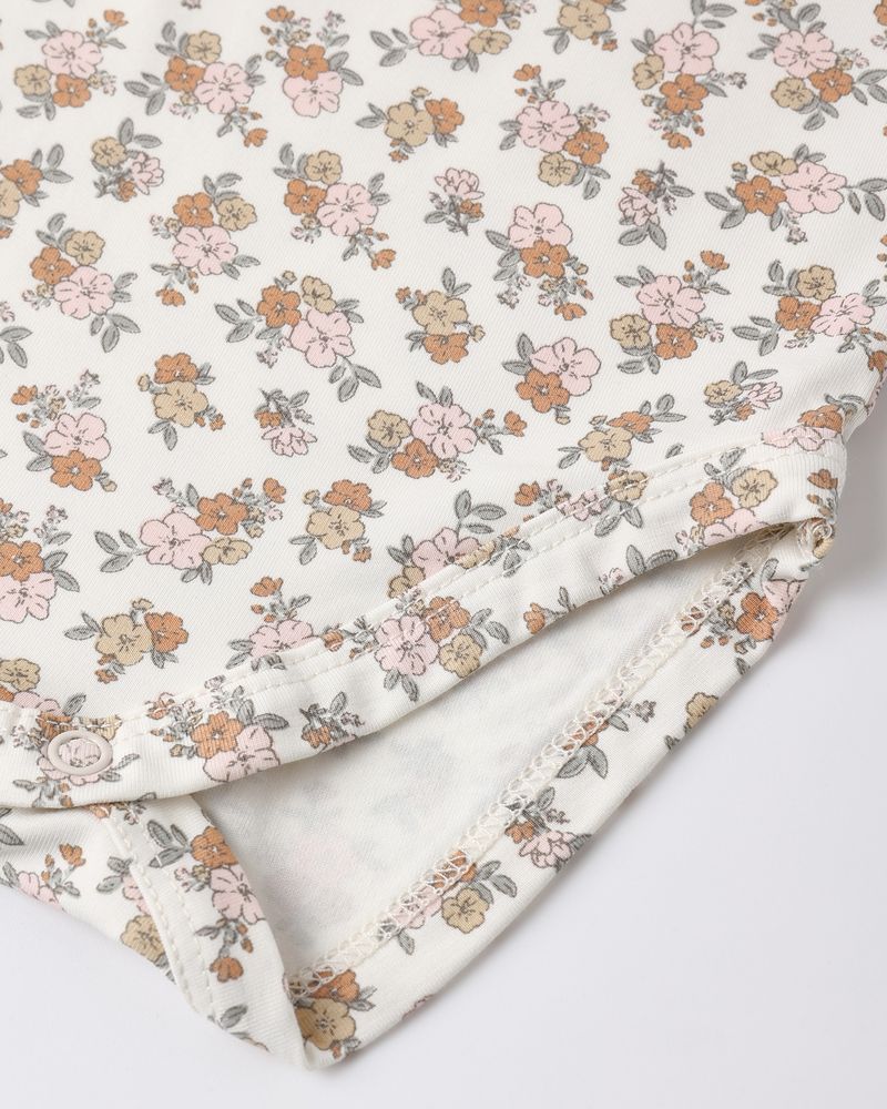 Bamboo Short Sleeve Bodysuit Wildflower by Quincy Mae