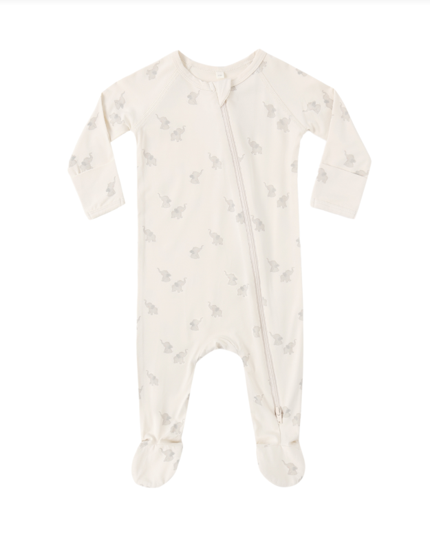 Baby onesie with long sleeves and legs on a white background