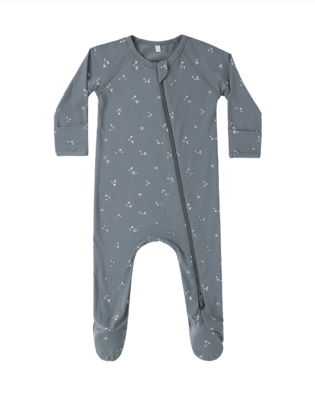 Bamboo Zip Footie Starlight by Quincy Mae