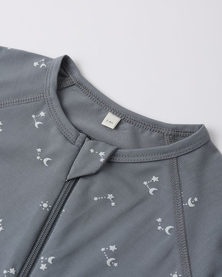 Bamboo Zip Footie Starlight by Quincy Mae