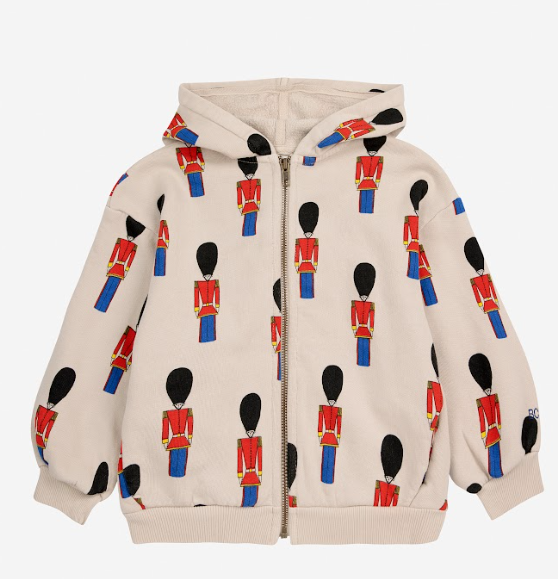 Tin Soldier Zipped Hoodie by Bobo Choses