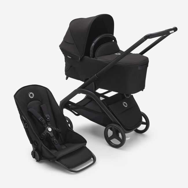 bugaboo ch7 Black / Black / Black Dragonfly Seat & Bassinet Stroller Complete