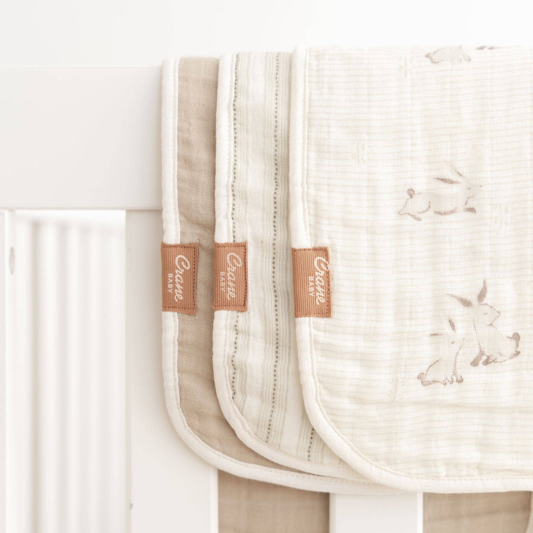 Bunny 3-pc. Burp Cloth Set by Crane Baby