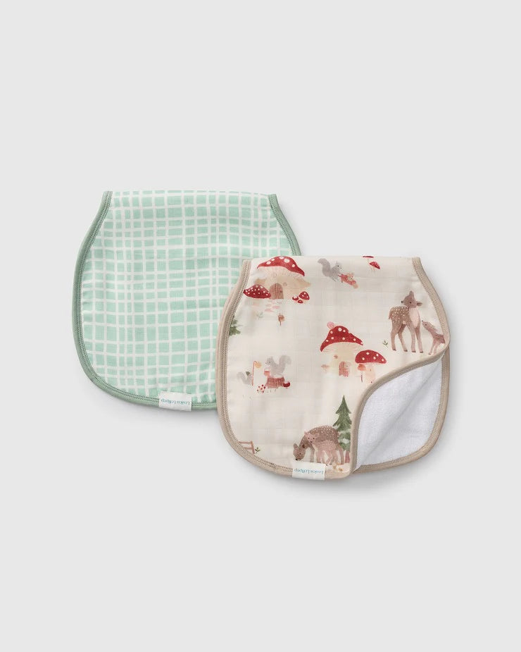 Burp Cloth 2 Pack - Forest Families by Loulou Lollipop