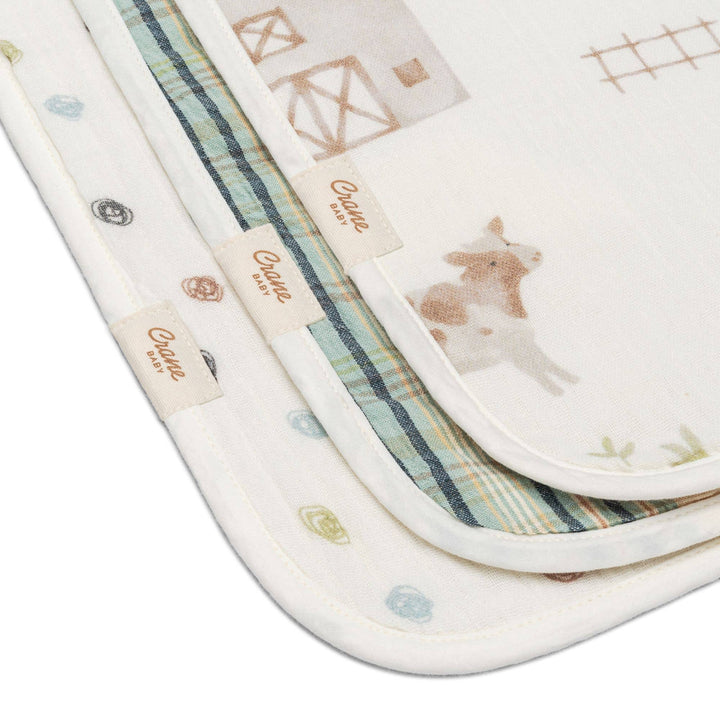 Charlie 3-pc. Farmhouse Tractor Burp Cloth Set