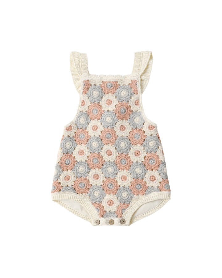 Crochet Romper - Floral by Rylee and Cru 