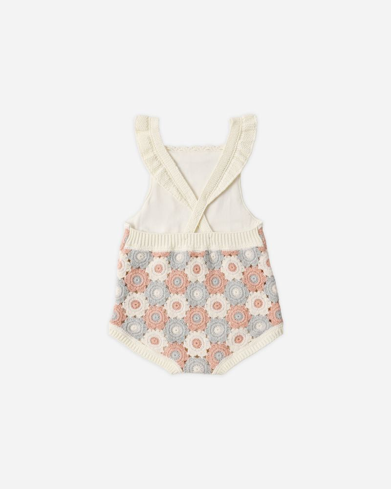 Crochet Romper - Floral by Rylee and Cru
