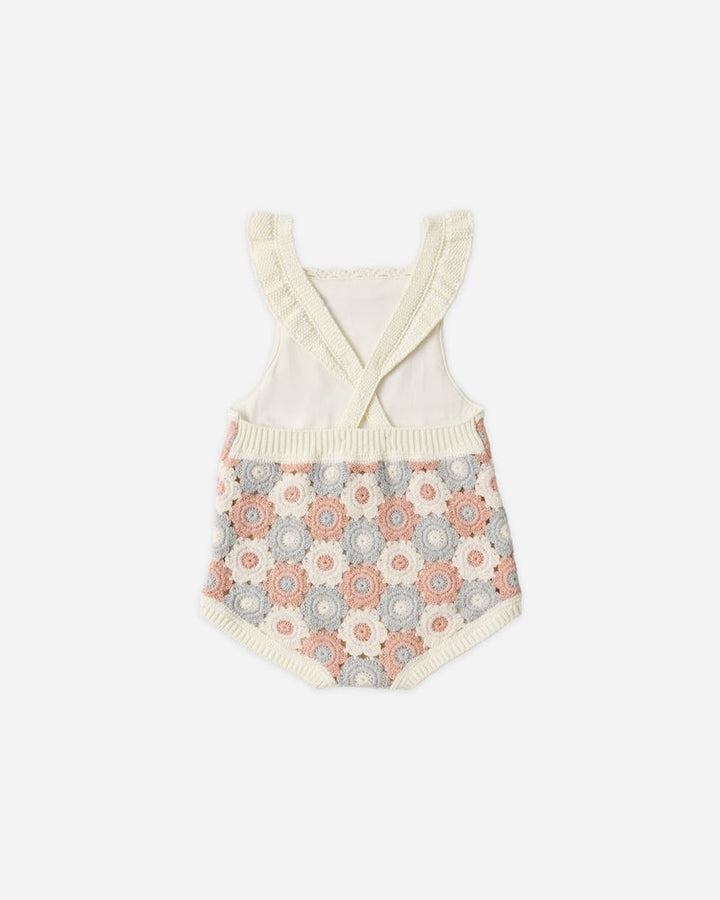 Crochet Romper - Floral by Rylee and Cru
