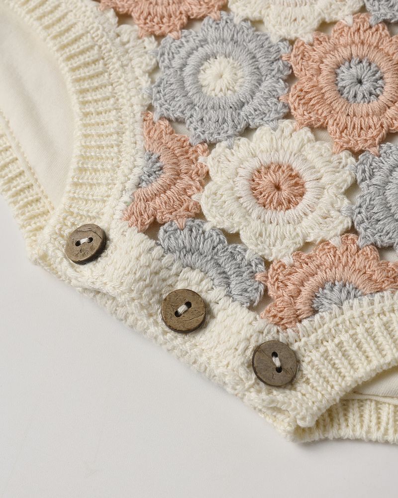 Crochet Romper - Floral by Rylee and Cru