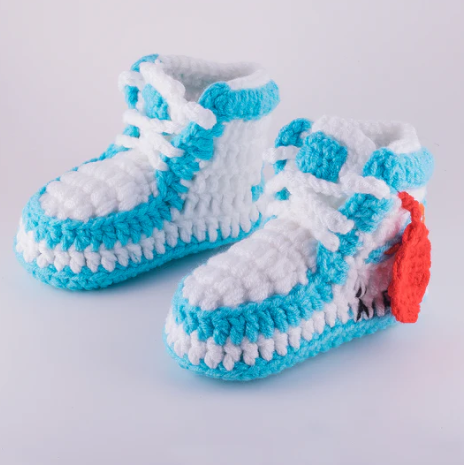 J1 Air Crochet Booties by Diaper Book Club