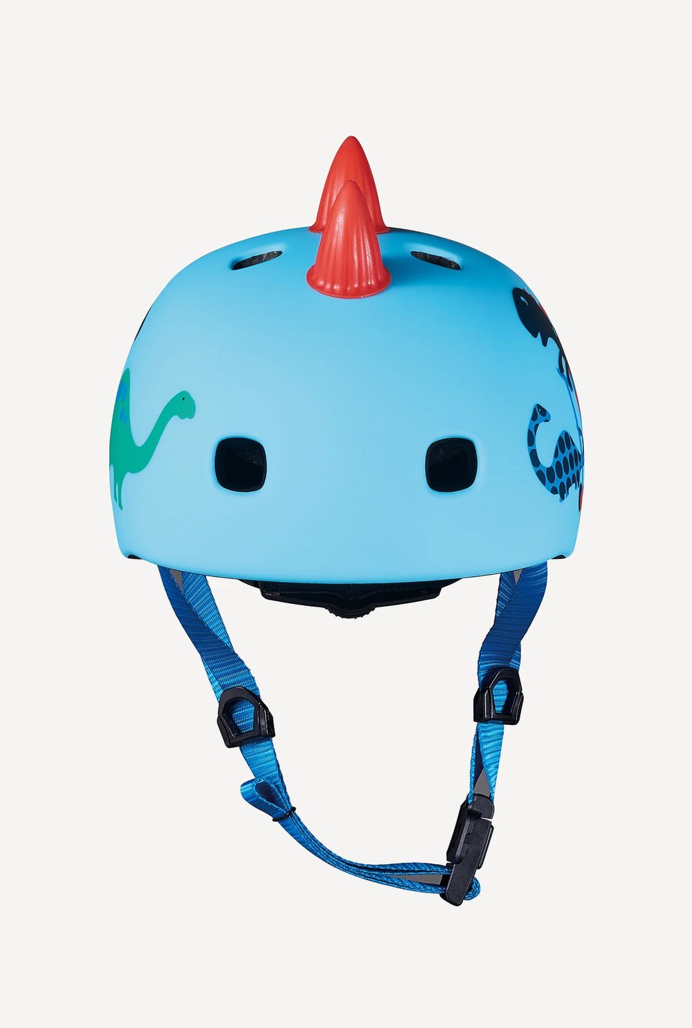 Children's helmet with a dinosaur design on a white background