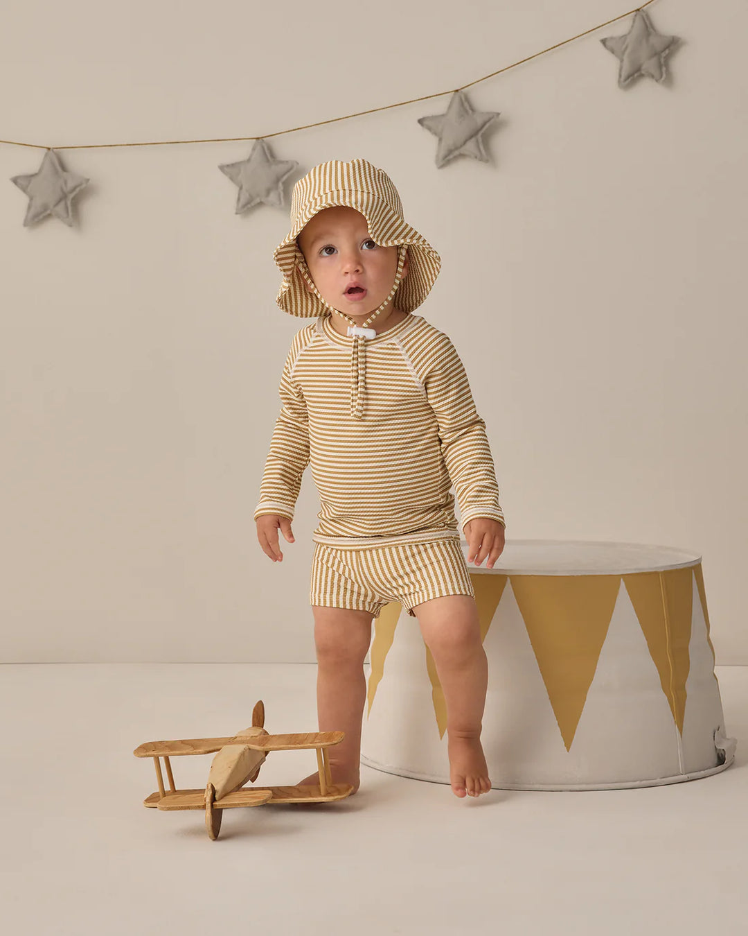 Finn Rashguard Set - Honey Stripe by Quincy Mae