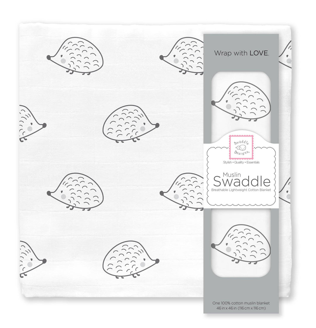 Hedgehog Muslin Swaddle Blanket