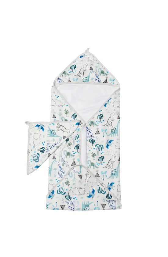 Dino Hooded Towel Set by Loulou Lollipop