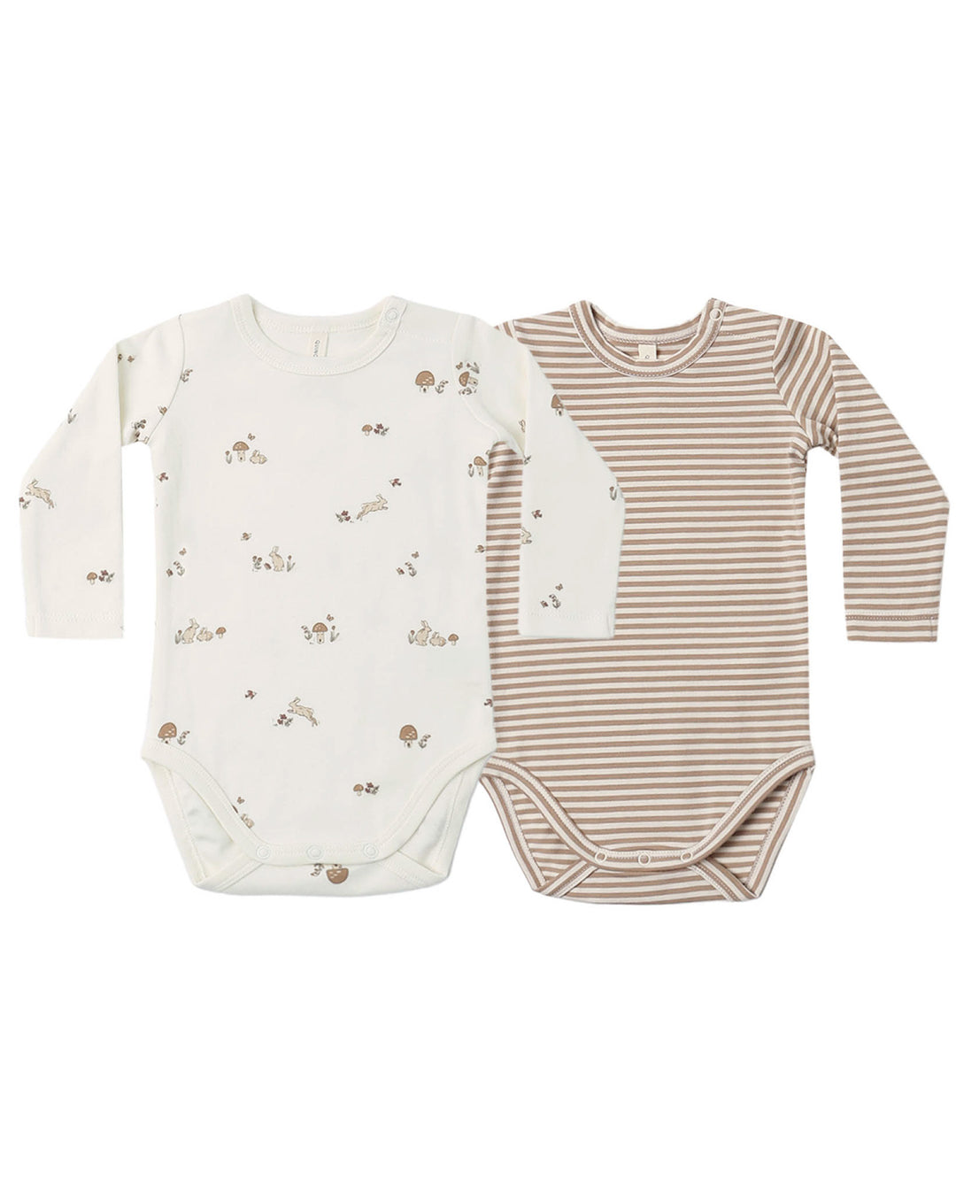 Jersey Bodysuit 2-Pack Bunnies / Almond Stripe