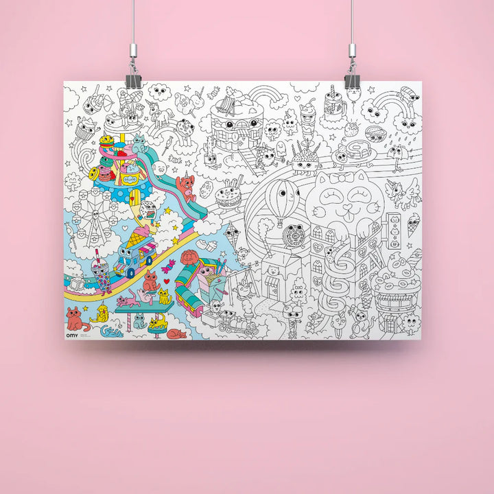 Kawaii Giant Coloring Poster by omy