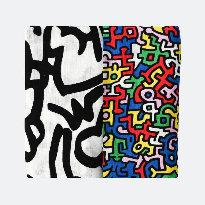 Keith Haring Sensory Muslin Squares - 2 pack