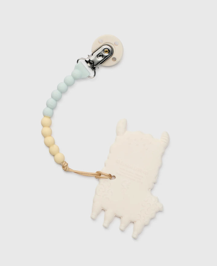 Llama Pacifier Clip Teether by Loulou Lollipop