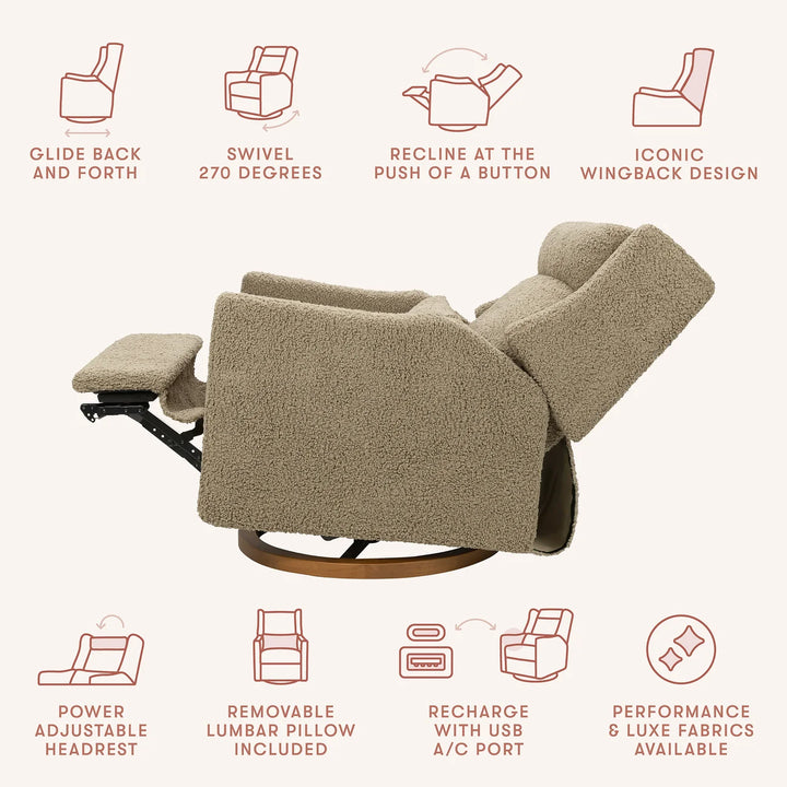 Kiwi Plus Chair and a Half Power Recliner and Swivel Glider with Power Adjustable Headrest
