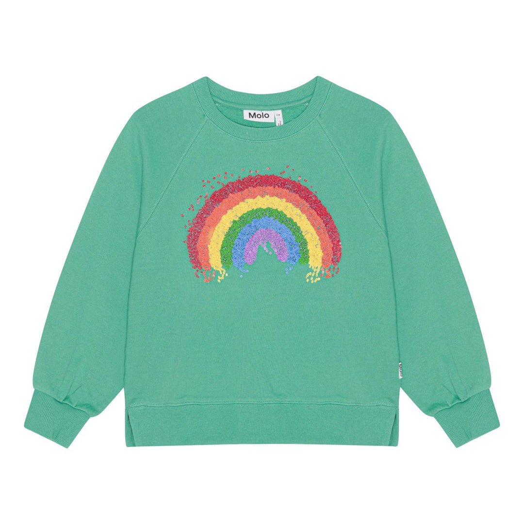 marilee green rainbow sweatshirt by molo