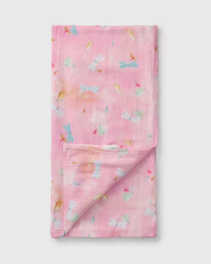  Muslin Swaddle - Dancing Dragonflies by Loulou Lollipop 