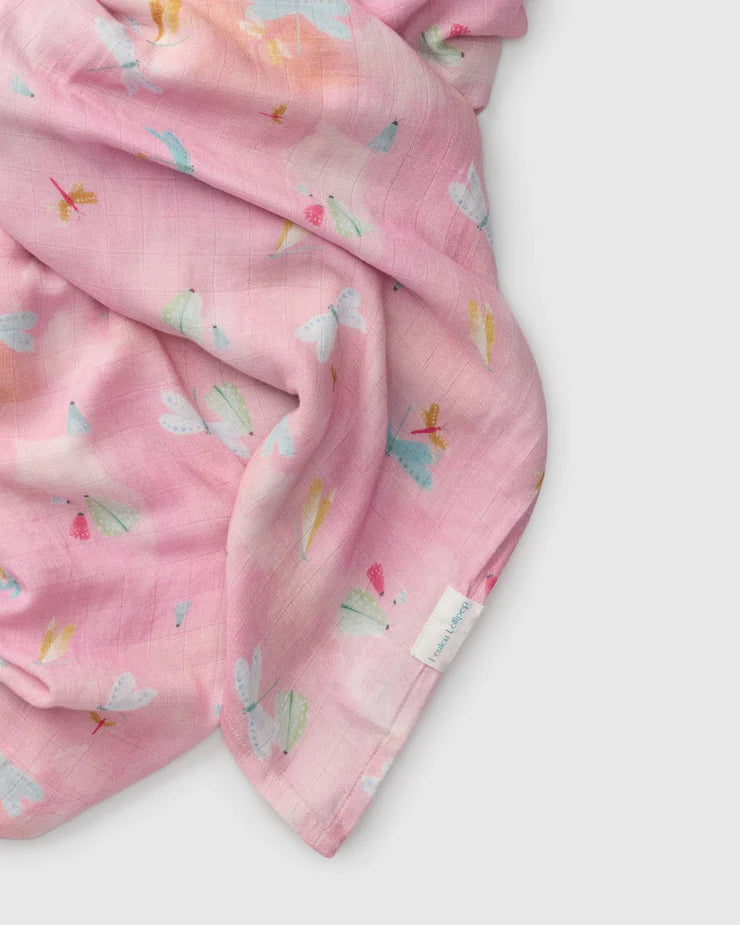  Muslin Swaddle - Dancing Dragonflies by Loulou Lollipop 