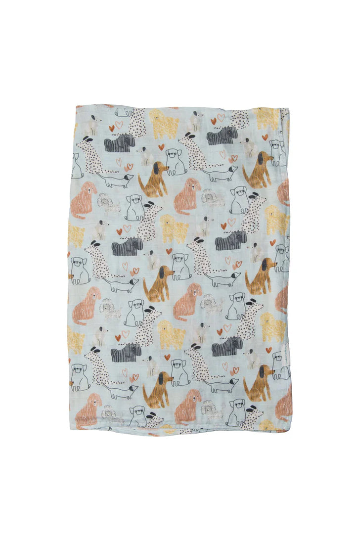  Muslin Swaddle - Honey Puppies by Loulou Lollipop 
