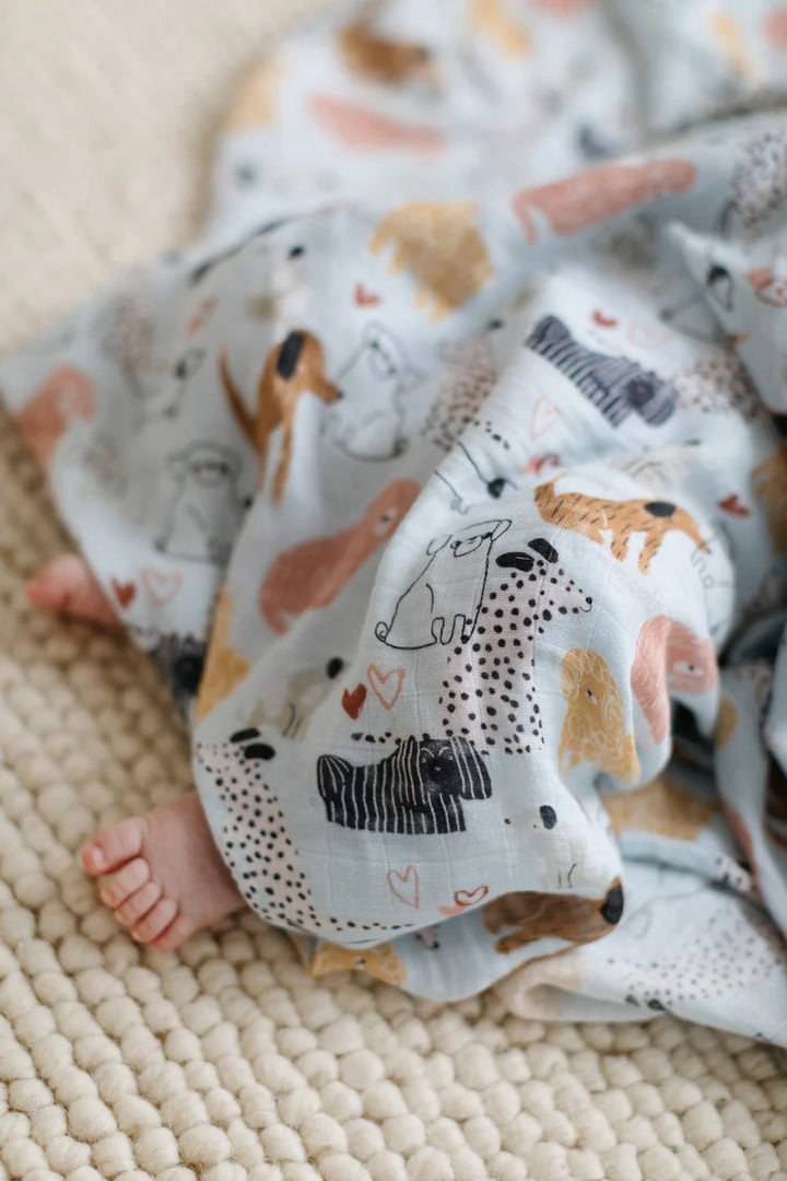  Muslin Swaddle - Honey Puppies by Loulou Lollipop 