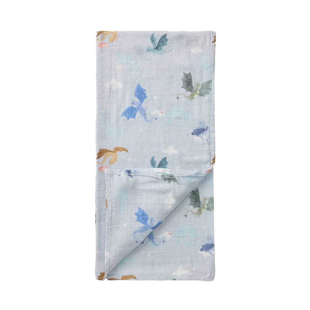 Muslin Swaddle - Magical Dragons by Loulou Lollipop