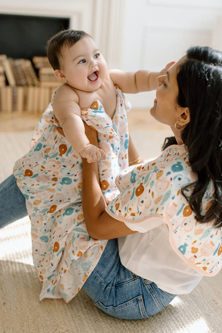 Muslin Swaddle - Sun Kissed Shoal by Loulou Lollipop