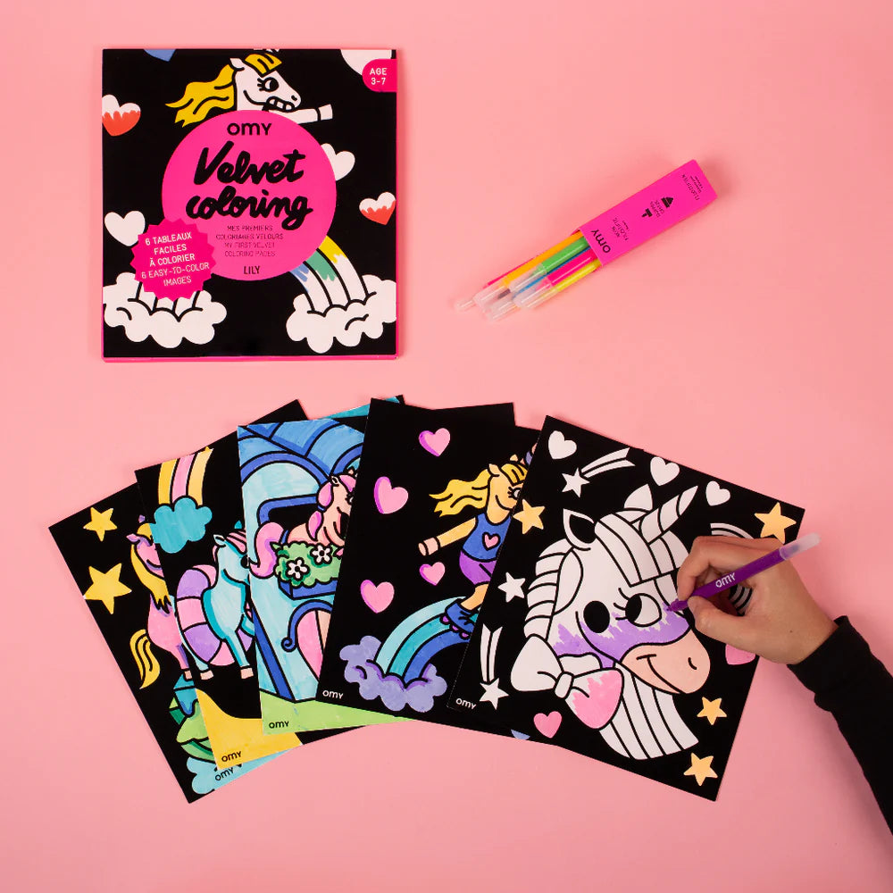 The Unicorn Velvet Coloring Sheets by omy