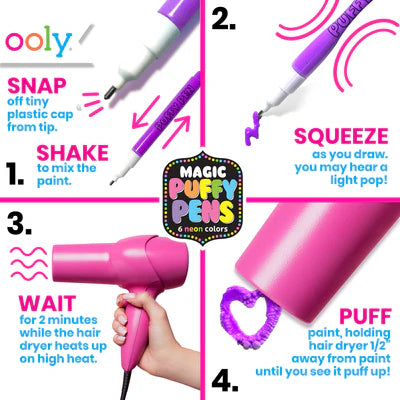 Magic Neon Puffy Pens by Ooly 