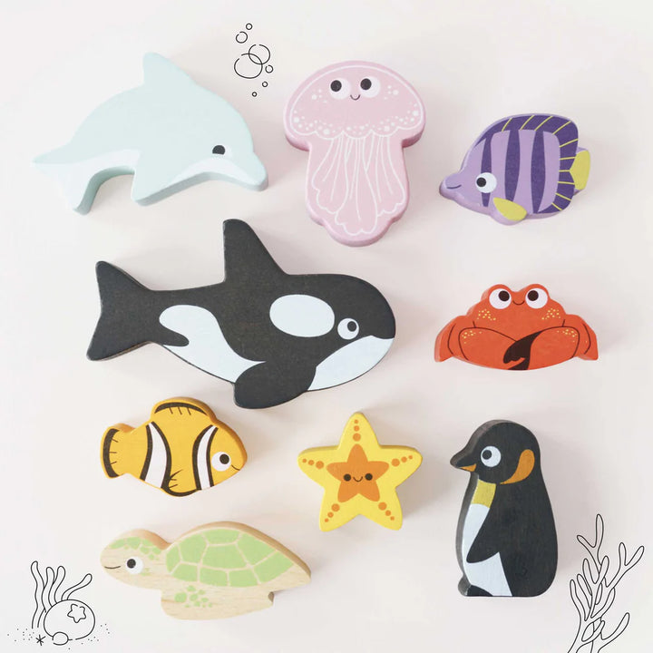 Ocean Life Stacking Animals & Bag by Le Toy Van