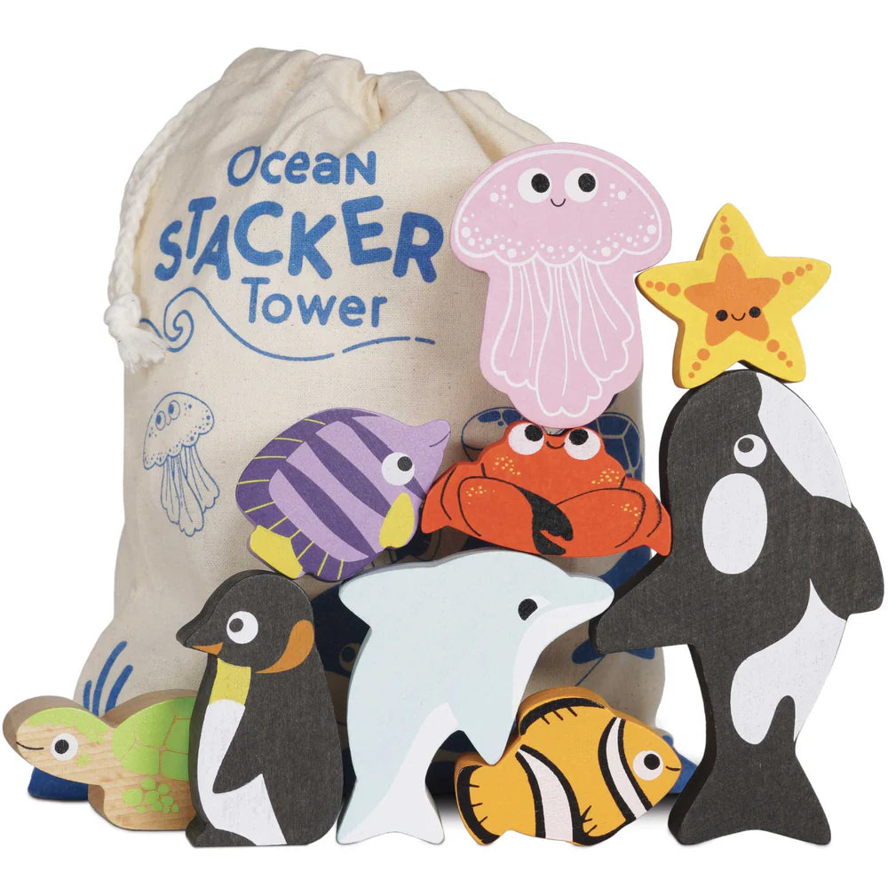 Ocean Life Stacking Animals & Bag by Le Toy Van