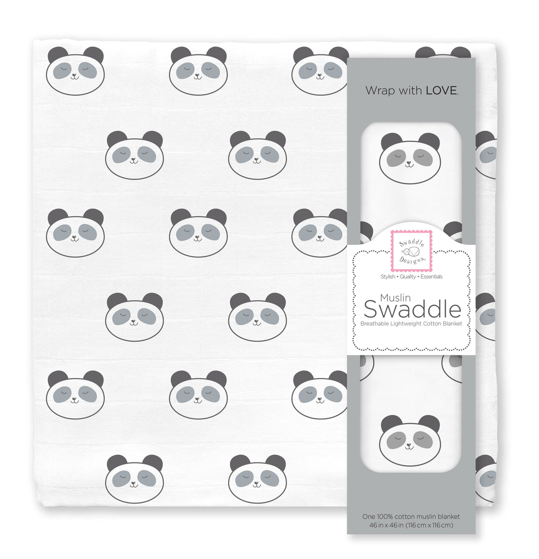 Panda Muslin Swaddle Blanket